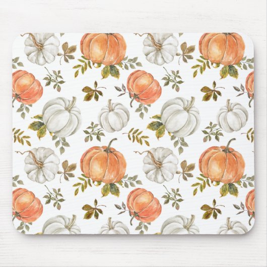 Fall Watercolor Pumpkin Pattern Mousepad (Vorne)