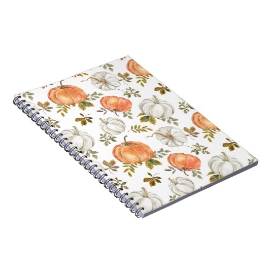 Fall Watercolor Pumpkin Pattern Notizblock (Rechte Seite)