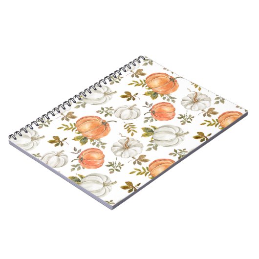 Fall Watercolor Pumpkin Pattern Notizblock (Linke Seite)