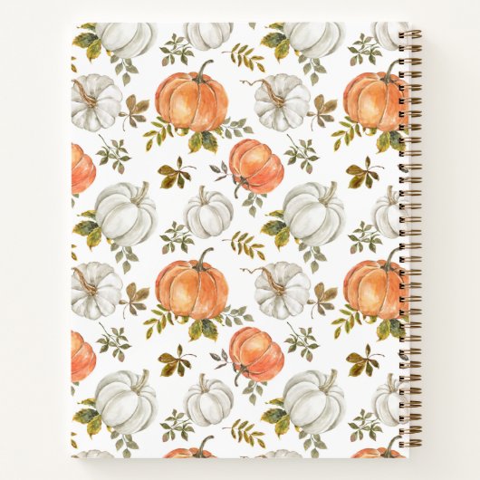 Fall Watercolor Pumpkin Pattern Notizblock (Rückseite)