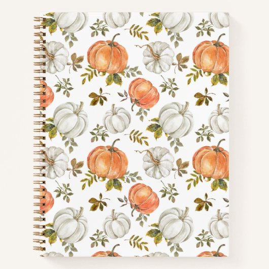 Fall Watercolor Pumpkin Pattern Notizblock (Vorderseite)