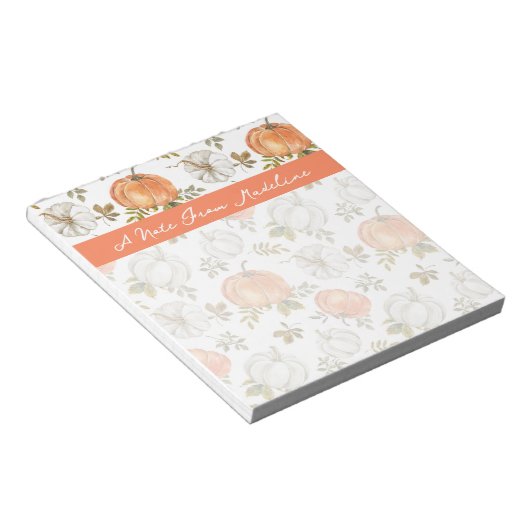 Fall Watercolor Pumpkin Pattern Notizblock (angewinkelt)