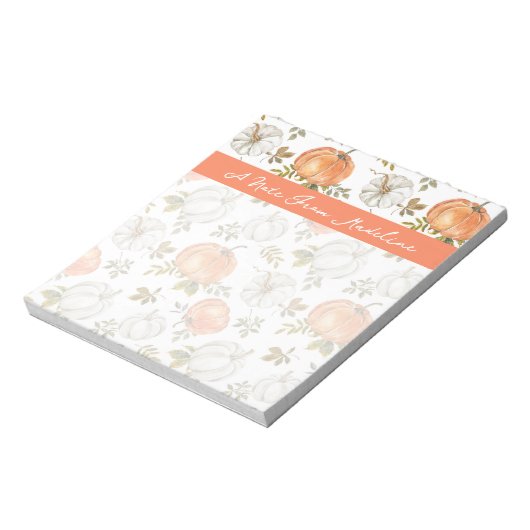 Fall Watercolor Pumpkin Pattern Notizblock (Rotiert)
