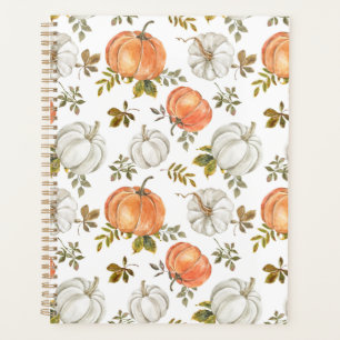 Fall Watercolor Pumpkin Pattern Planer