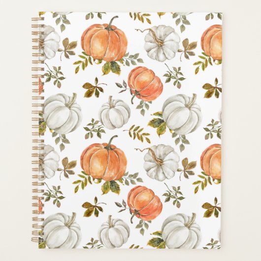 Fall Watercolor Pumpkin Pattern Planer (Vorderseite)