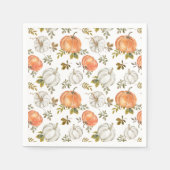 Fall Watercolor Pumpkin Pattern Serviette (Vorderseite)
