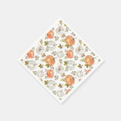 Fall Watercolor Pumpkin Pattern Serviette (Ecke)
