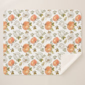Fall Watercolor Pumpkin Pattern Sherpadecke (Vorderseite (Horizontal))