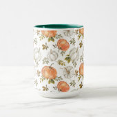 Fall Watercolor Pumpkin Pattern Tasse (Zentrum)