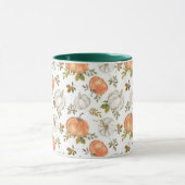 Fall Watercolor Pumpkin Pattern Tasse (Zentrum)