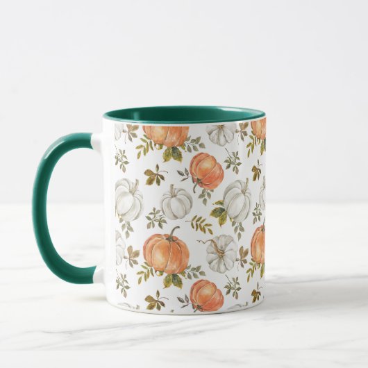 Fall Watercolor Pumpkin Pattern Tasse (Links)