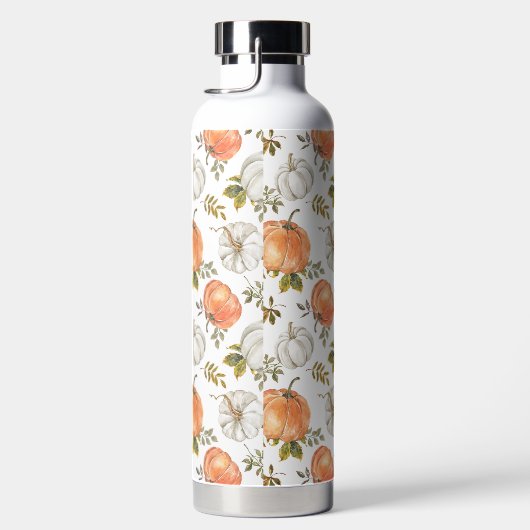 Fall Watercolor Pumpkin Pattern Trinkflasche (Rechts)