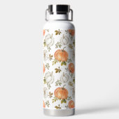 Fall Watercolor Pumpkin Pattern Trinkflasche (Rückseite)