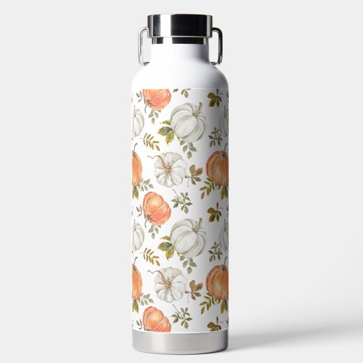 Fall Watercolor Pumpkin Pattern Trinkflasche (Vorderseite)