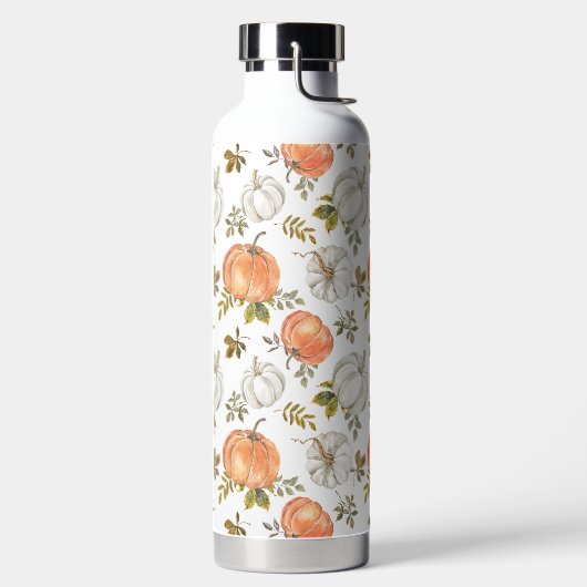 Fall Watercolor Pumpkin Pattern Trinkflasche (links)