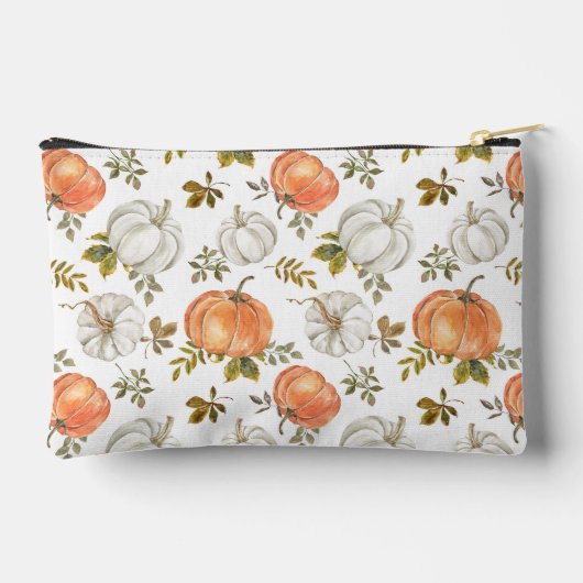 Fall Watercolor Pumpkin Pattern Zubehörtasche (Rückseite)