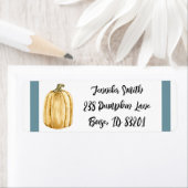 Fall Watercolor Pumpkin-Rücksendeadressen-Aufklebe (Insitu)