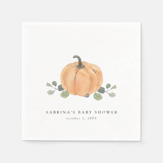 Fall Watercolor Pumpkin Serviette (Vorderseite)