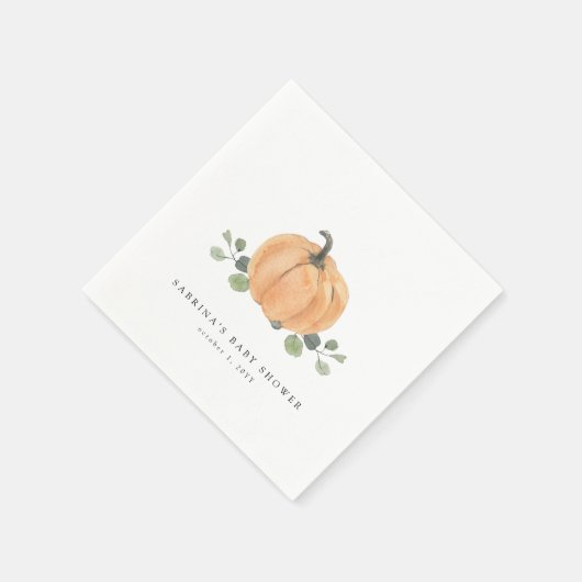 Fall Watercolor Pumpkin Serviette (Ecke)
