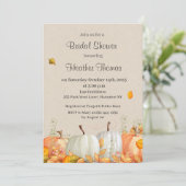 Fall Watercolor Pumpkins Brautparty Einladung (Stehend Vorderseite)