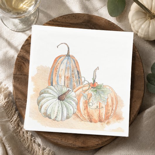 Fall Watercolor Pumpkins Erntedank Serviette
