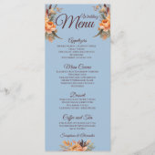 Fall Watercolor Rustikales Blumenmenü Menükarte (Vorderseite)