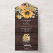 Fall Watercolor Sonnenblumenhochzeit All In One Einladung (Innen Boden)