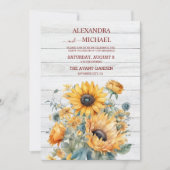 Fall Watercolor Sonnenblumenhochzeit Einladung (Vorderseite)