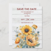 Fall Watercolor Sonnenblumenhochzeit Save The Date (Vorderseite)