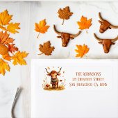 Fall Watercolor Texas Longhorn