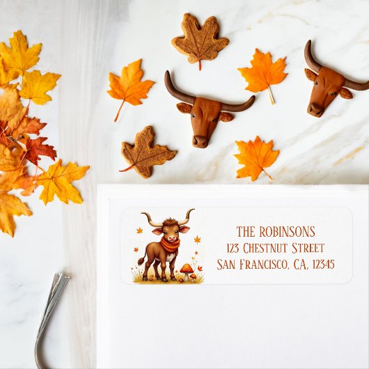 Fall Watercolor Texas Longhorn