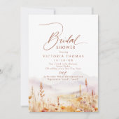 Fall Watercolor Wildflower Mountain Bridal Shower Einladung (Vorderseite)