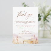 Fall Watercolor Wildflower Mountain Rustic Wedding Dankeskarte (Stehend Vorderseite)