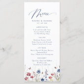 Fall Watercolor Wildflower Mountain Rustic Wedding Menükarte (Vorderseite)