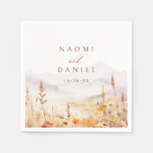 Fall Watercolor Wildflower Mountain Rustic Wedding Serviette (Vorderseite)