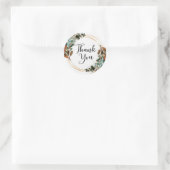 Fall Watercolor Wreath Blätter Vielen Dank Runder Aufkleber (Tasche)