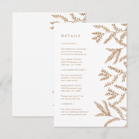 Fall Wedding Begleitkarte (Vorne/Hinten)