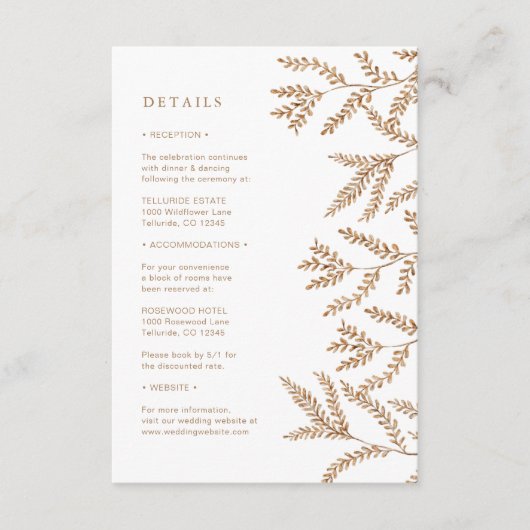 Fall Wedding Begleitkarte (Vorderseite)