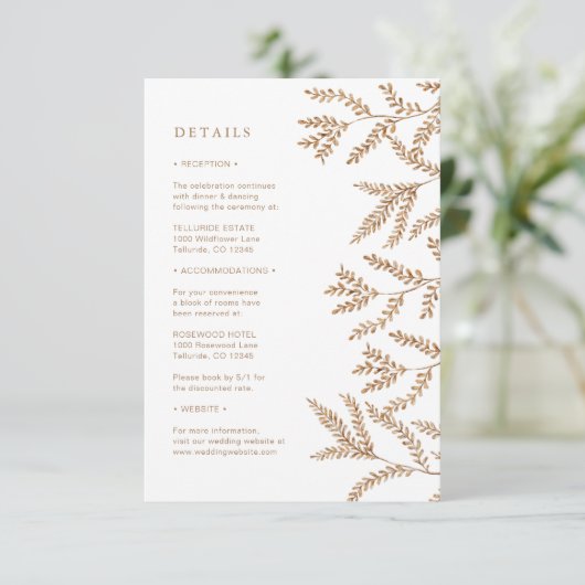 Fall Wedding Begleitkarte (Stehend Vorderseite)