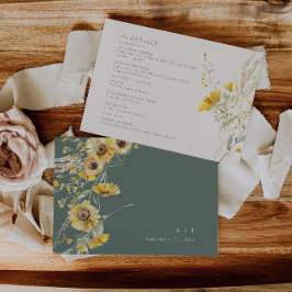 Fall Wedding Details Card Sunflower Enclosure Card Begleitkarte