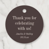 Fall Wedding Earthy Brown Round Couple Names Geschenkanhänger (Rückseite)