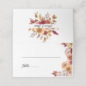 Fall Wedding Place card Platzkarte (Außenseite Aufgefaltet)