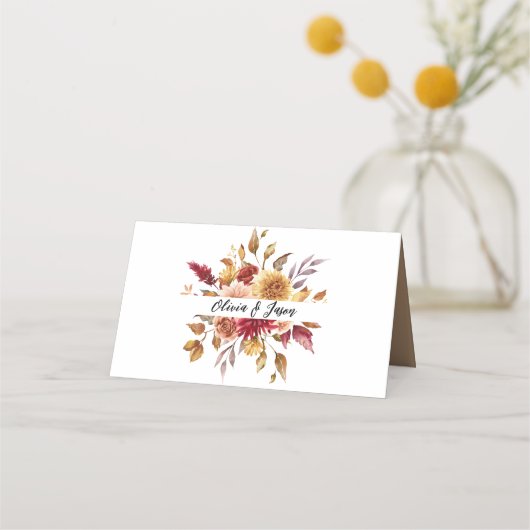 Fall Wedding Place card Platzkarte (Rückseite)