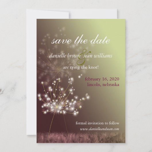 Fall-Weidenzünder-Hochzeit Speichern Sie das Datum Save The Date (Vorderseite)