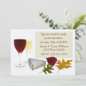 Fall-Wein-und Käse-Party Einladung (Stehend Vorderseite)