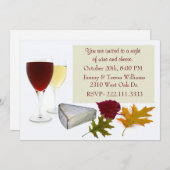 Fall-Wein-und Käse-Party Einladung (Vorne/Hinten)
