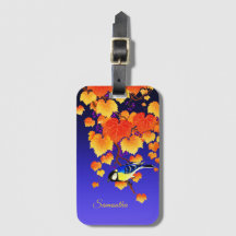 Fall Weintrauben Great Tit Bird Orange Blätter Bla