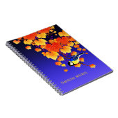 Fall Weintrauben Great Tit Bird Orange Blätter Bla Notizblock (Rechte Seite)