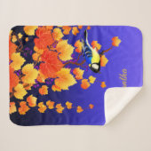 Fall Weintrauben Great Tit Bird Orange Blätter Bla Sherpadecke (Vorderseite (Horizontal))