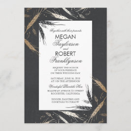 Fall Weizen Gold Foil Effekt Chalkboard Hochzeit Einladung